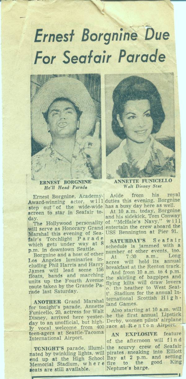 News - Annette Funicello and Ernest Borgnine