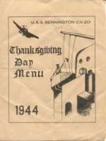 Thanksgiving Day Menu 1944 Pg 1