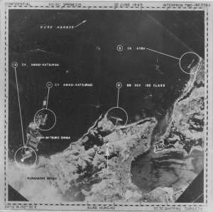 bombing target map from the strike on Kure