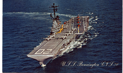 USS BENNINGTON POST CARD ~1964