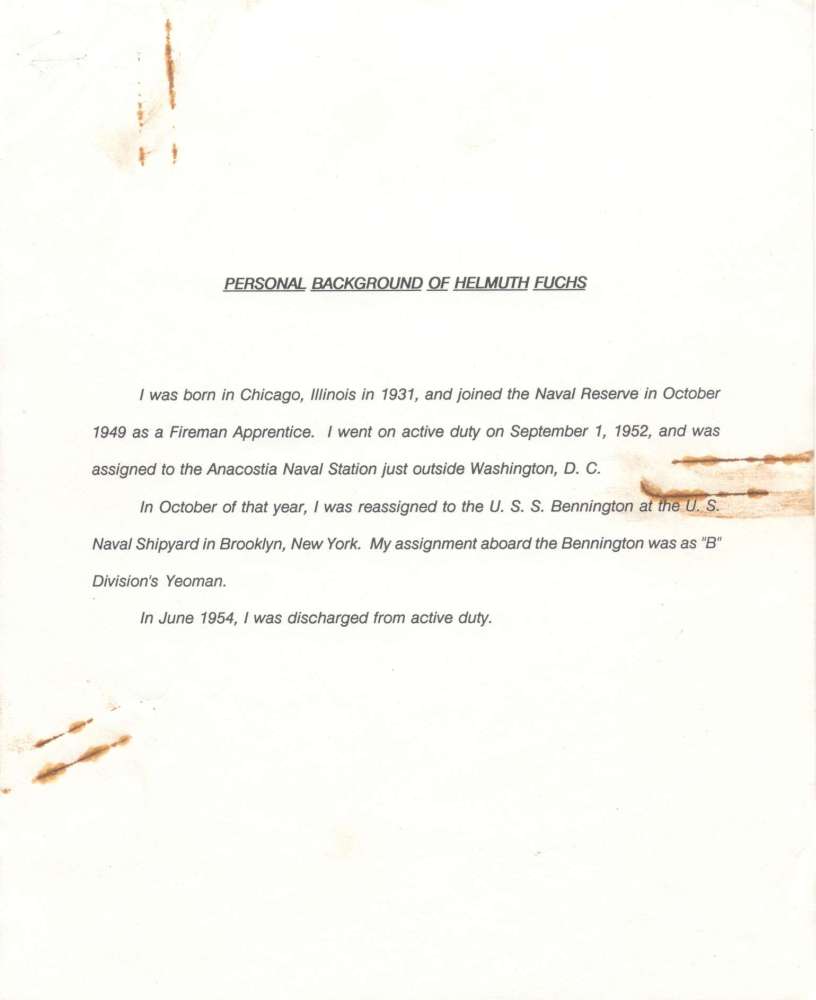 THE HELMUTH FUCHS STORY
