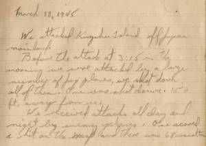  James F Brady WWII Log Book 18 Mar 1945 