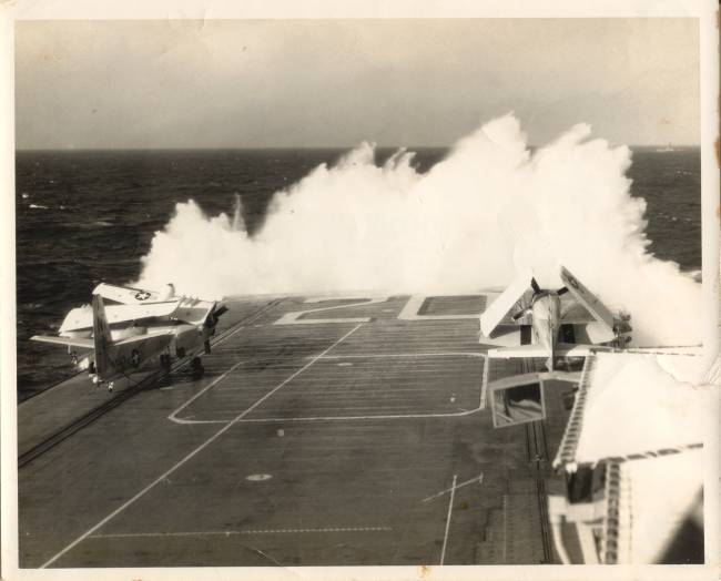 WATER OVER THE FLIGHT DECK