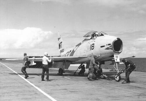 FJ-4 VMF 232 On Catapult September 1958