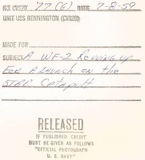  BENNINGTON CVA 20 - AWAKS Launch 7-8-1959   