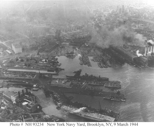 USS BENNINGTON BEING FITTED 